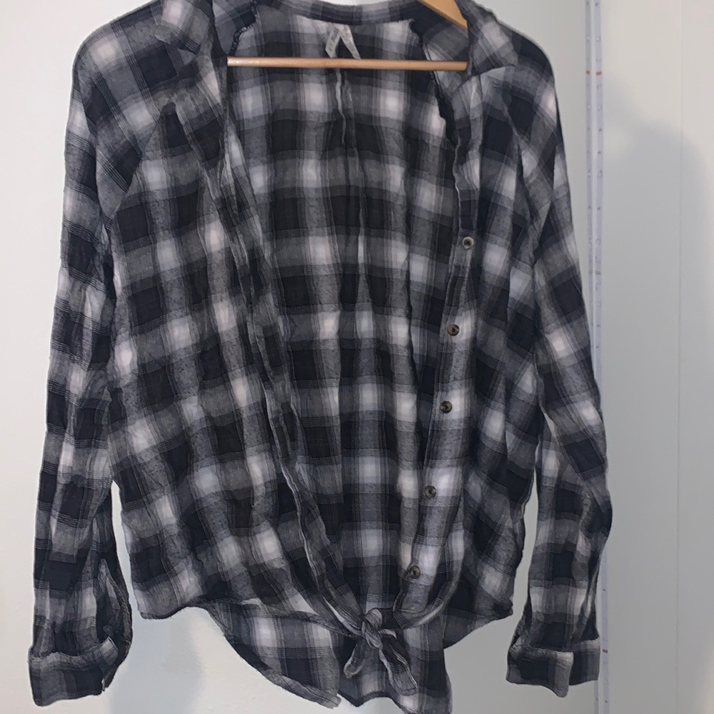plaid button up